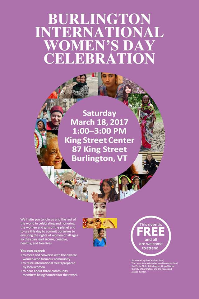 International Women's Day Celebration in Burlington - Peace & Justice Center